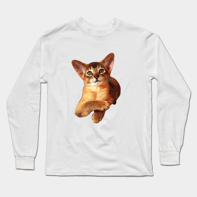 Abyssinian Kitten Cat Cute! Long Sleeve T-Shirt by ElegantCat